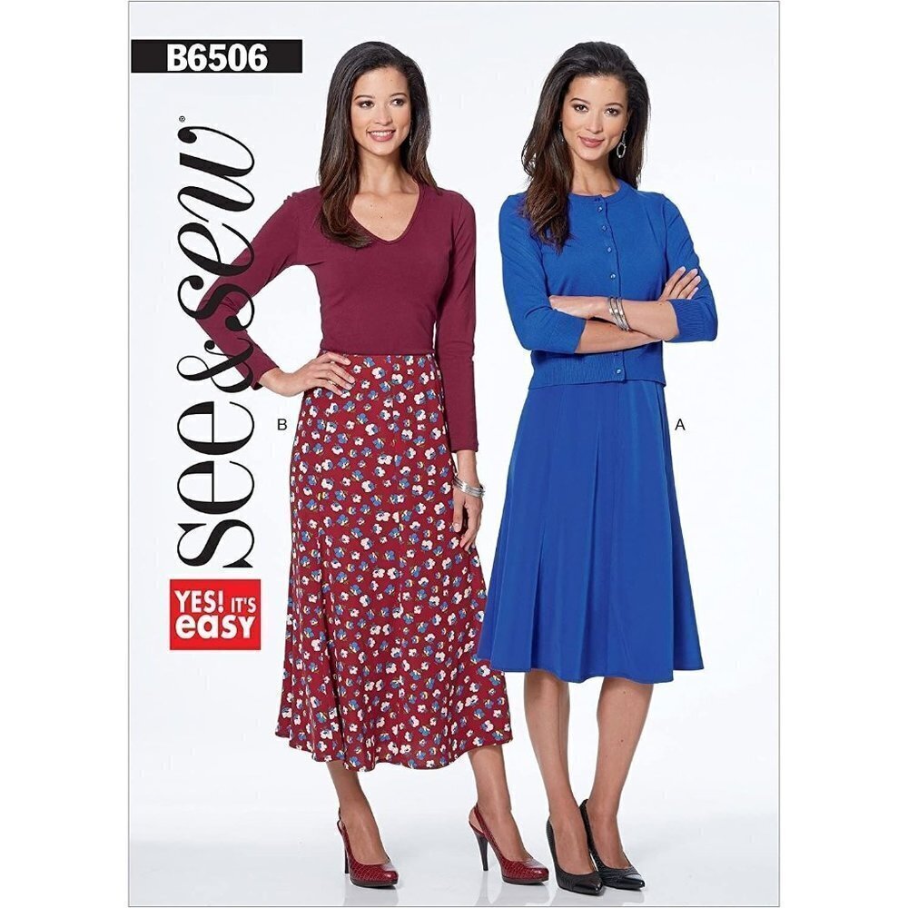 Butterick See and Sew Sewing Pattern 6506 Skirt Misses Size 8-24